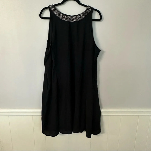 Old Navy Women’s Sleeveless Detailed Crewneck Lined Black Dress Size XXL GUC - Picture 2 of 9